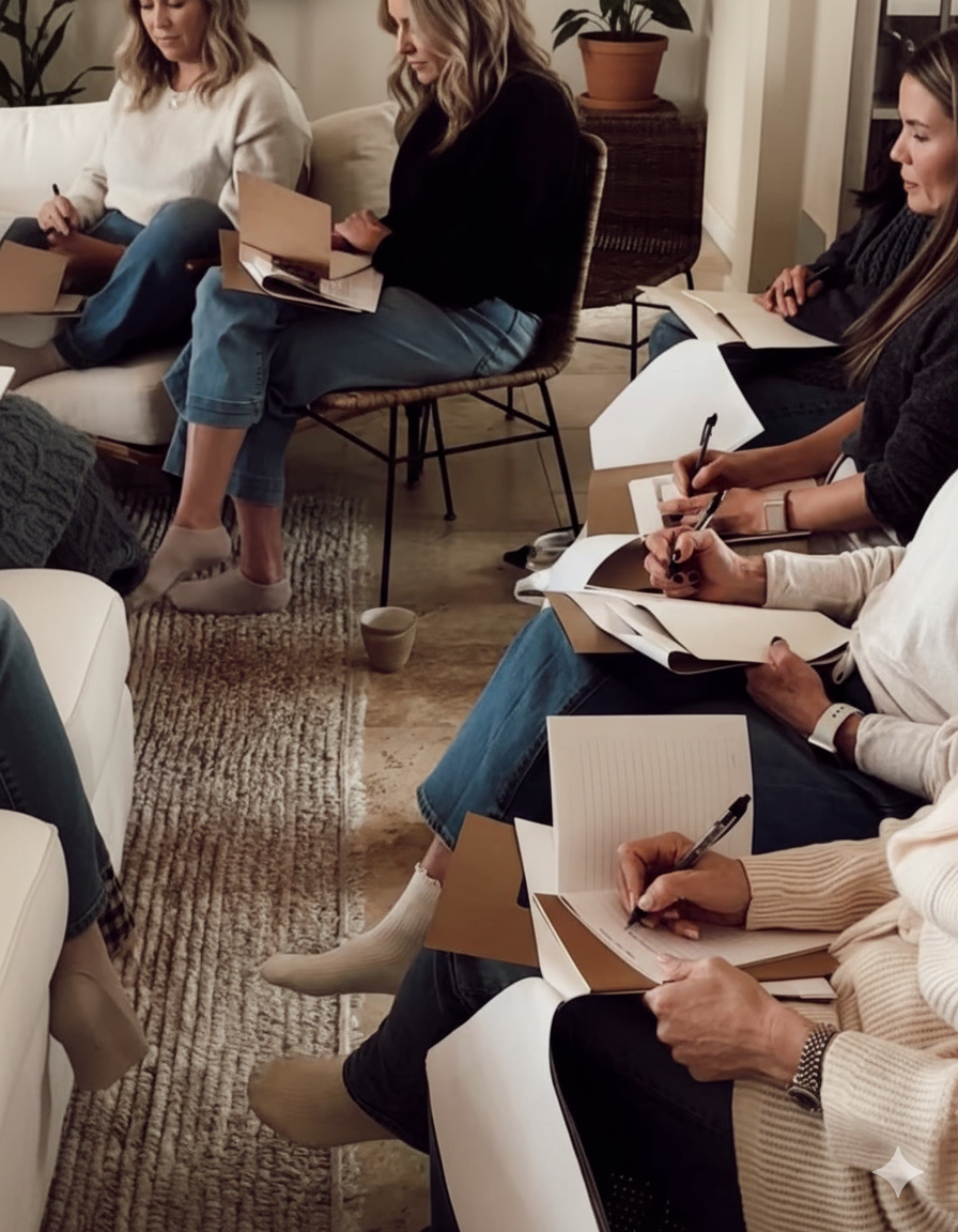 Women gathered for a reflective coaching session